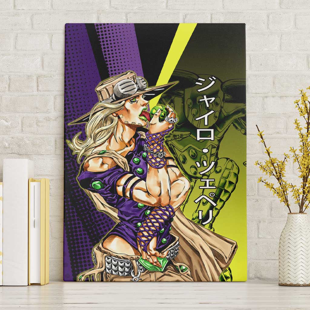 Gyro Zeppeli JoJo’s Bizarre Adventure Canvas Wall Art with Spin Pose and Vibrant - The Mazicc