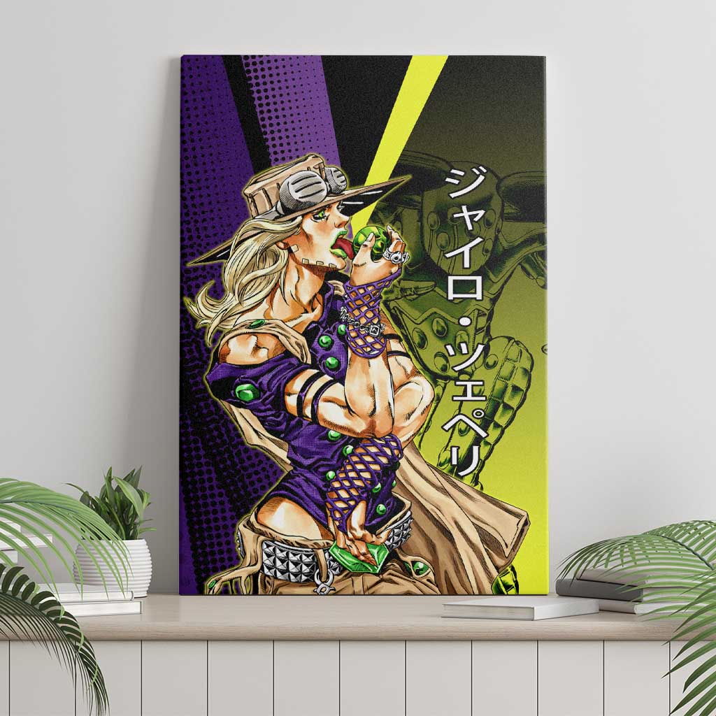 Gyro Zeppeli JoJo’s Bizarre Adventure Canvas Wall Art with Spin Pose and Vibrant - The Mazicc