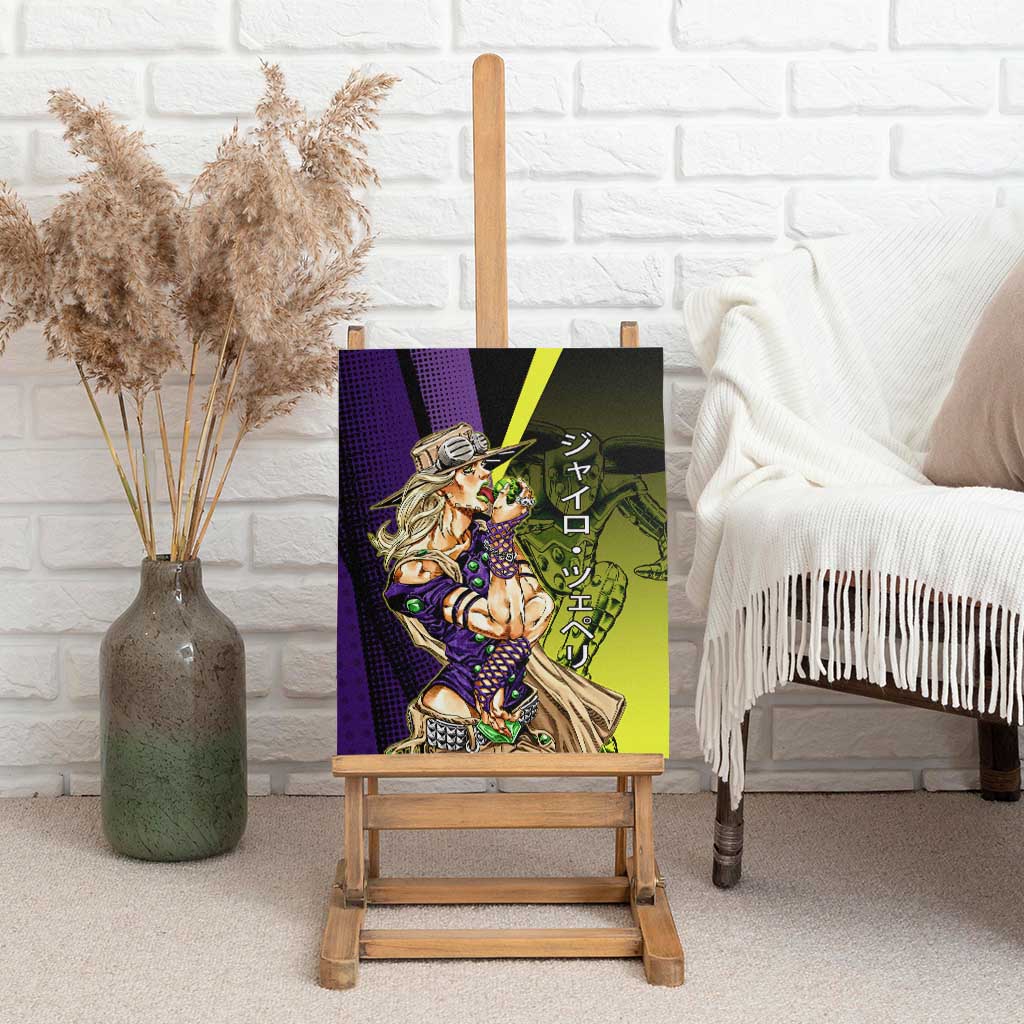 Gyro Zeppeli JoJo’s Bizarre Adventure Canvas Wall Art with Spin Pose and Vibrant - The Mazicc