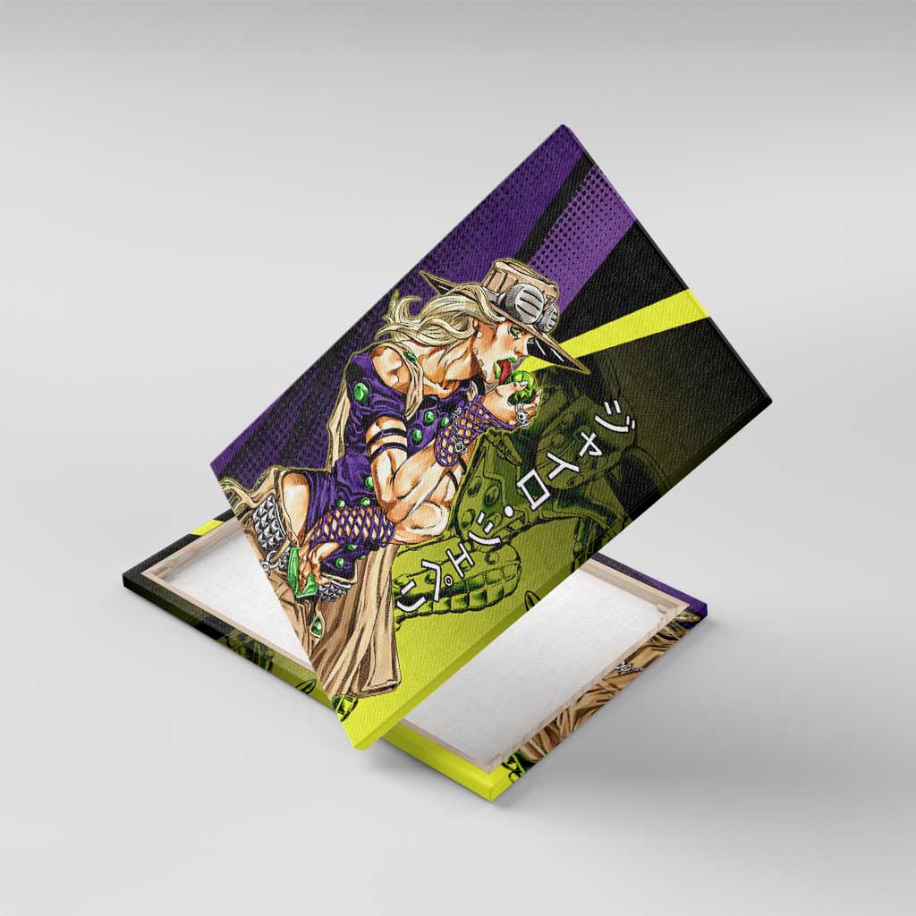 Gyro Zeppeli JoJo’s Bizarre Adventure Canvas Wall Art with Spin Pose and Vibrant - The Mazicc