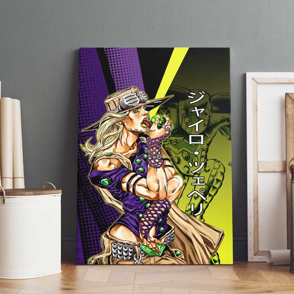 Gyro Zeppeli JoJo’s Bizarre Adventure Canvas Wall Art with Spin Pose and Vibrant - The Mazicc