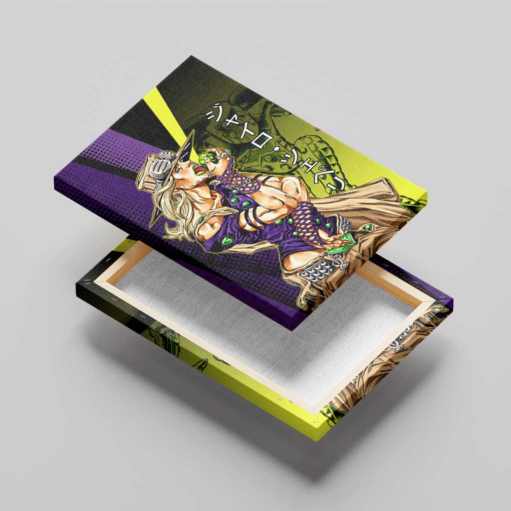 Gyro Zeppeli JoJo’s Bizarre Adventure Canvas Wall Art with Spin Pose and Vibrant - The Mazicc