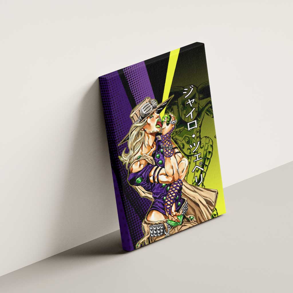 Gyro Zeppeli JoJo’s Bizarre Adventure Canvas Wall Art with Spin Pose and Vibrant - The Mazicc