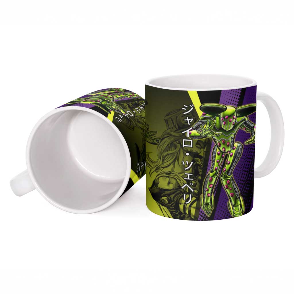 Gyro Zeppeli JoJo’s Bizarre Adventure Ceramic Mug with Spin Pose and Vibrant - The Mazicc