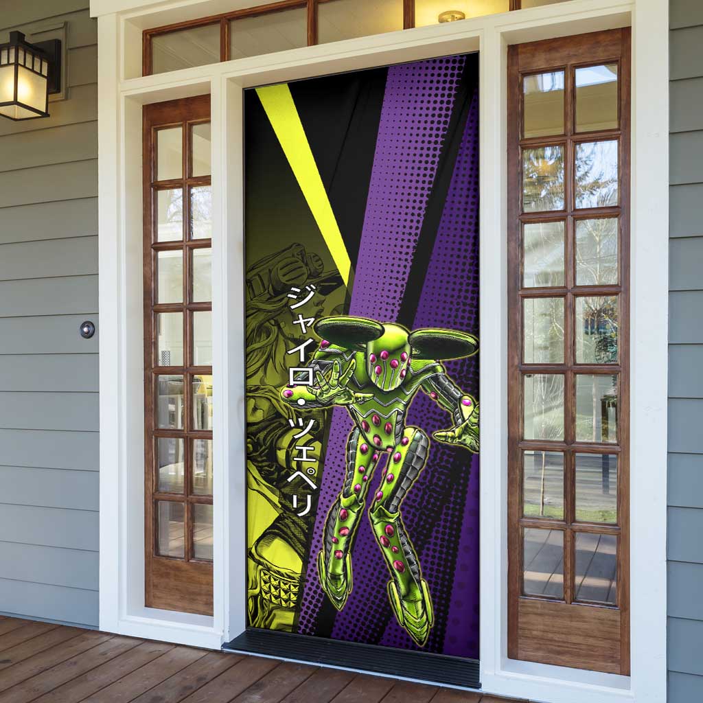 Gyro Zeppeli JoJo’s Bizarre Adventure Door Cover with Spin Pose and Vibrant - The Mazicc