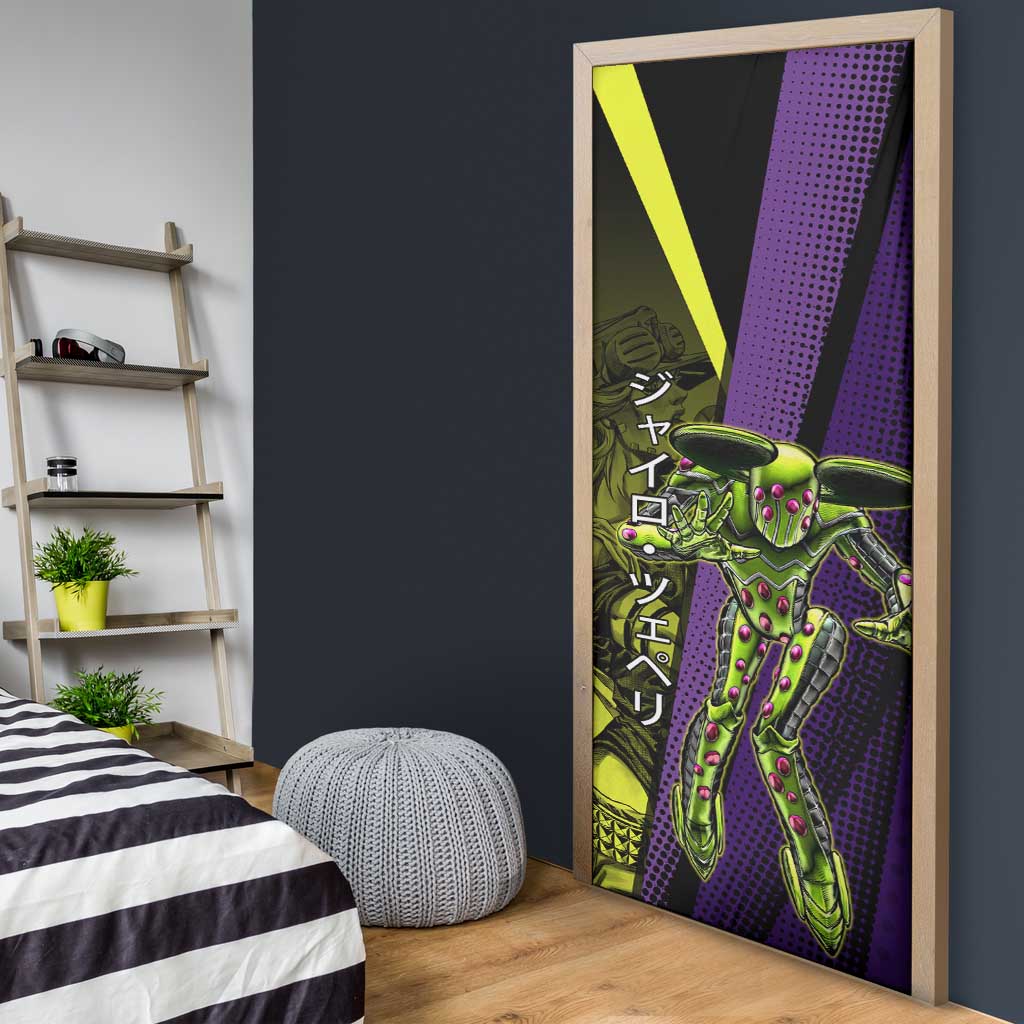 Gyro Zeppeli JoJo’s Bizarre Adventure Door Cover with Spin Pose and Vibrant - The Mazicc