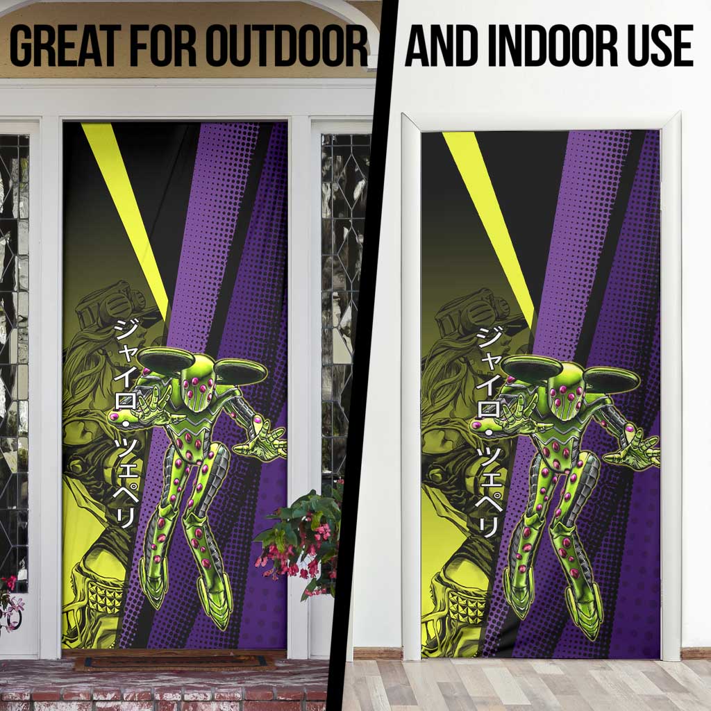 Gyro Zeppeli JoJo’s Bizarre Adventure Door Cover with Spin Pose and Vibrant - The Mazicc