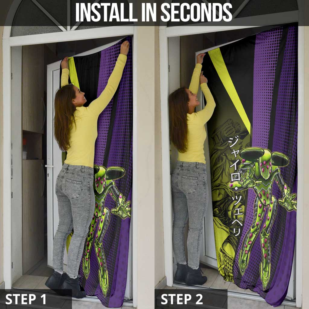 Gyro Zeppeli JoJo’s Bizarre Adventure Door Cover with Spin Pose and Vibrant - The Mazicc