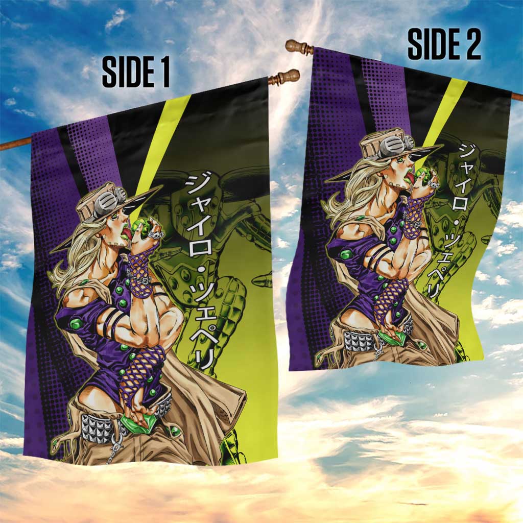 Gyro Zeppeli JoJo’s Bizarre Adventure Garden Flag with Spin Pose and Vibrant - The Mazicc
