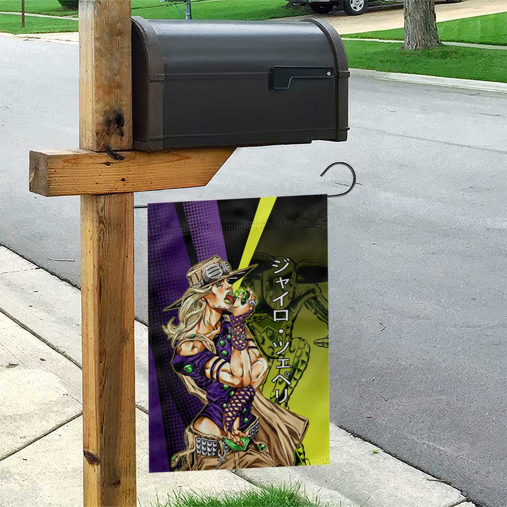 Gyro Zeppeli JoJo’s Bizarre Adventure Garden Flag with Spin Pose and Vibrant - The Mazicc