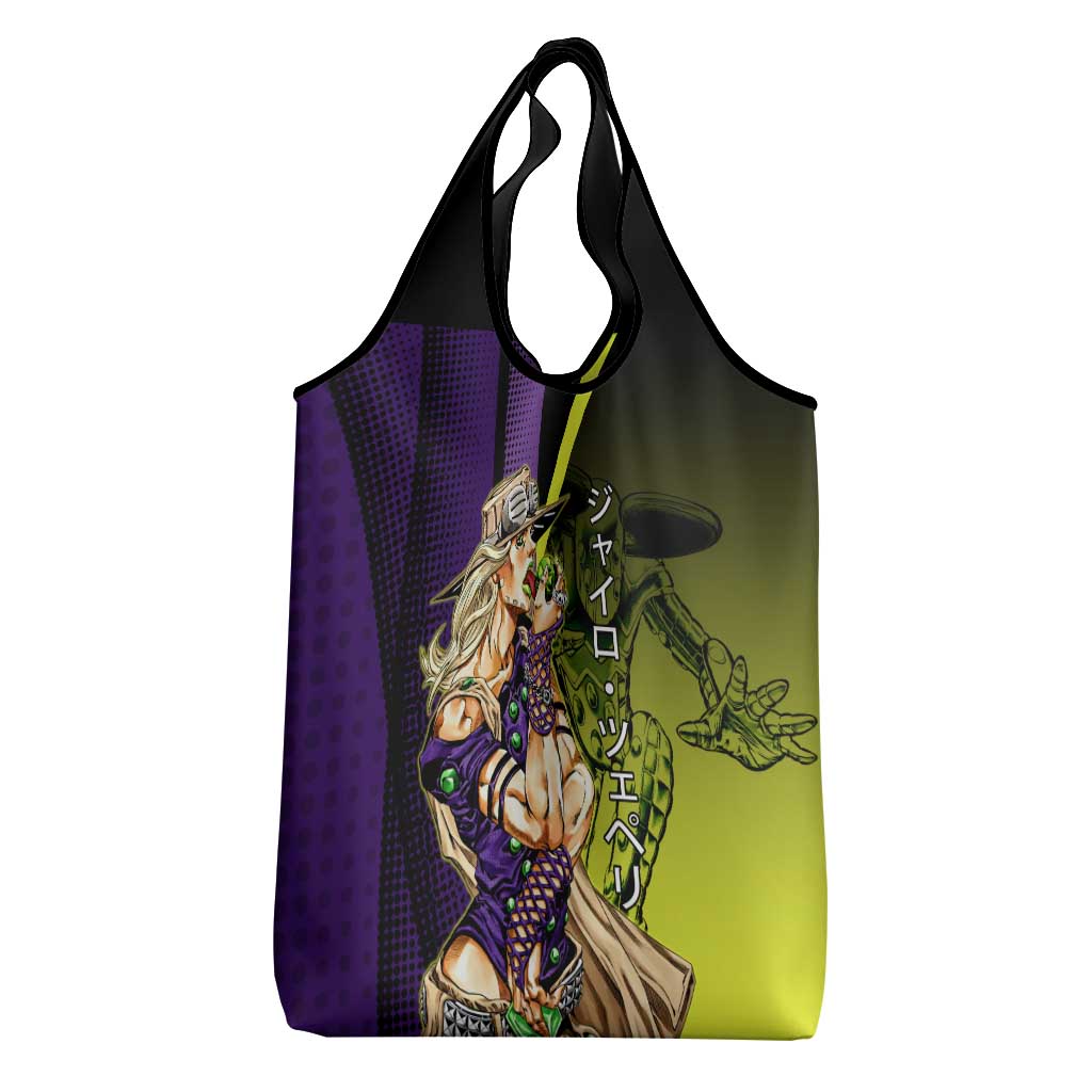 Gyro Zeppeli JoJo’s Bizarre Adventure Grocery Bag with Spin Pose and Vibrant - The Mazicc