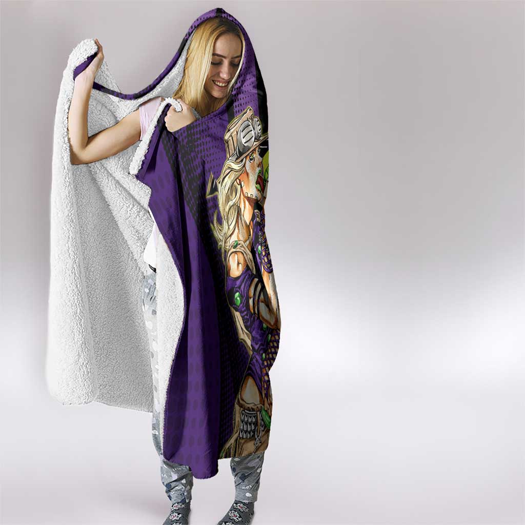 Gyro Zeppeli JoJo’s Bizarre Adventure Hooded Blanket with Spin Pose and Vibrant - The Mazicc