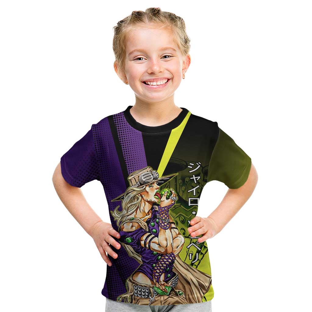 Gyro Zeppeli JoJo’s Bizarre Adventure Kid T Shirt with Spin Pose and Vibrant - The Mazicc