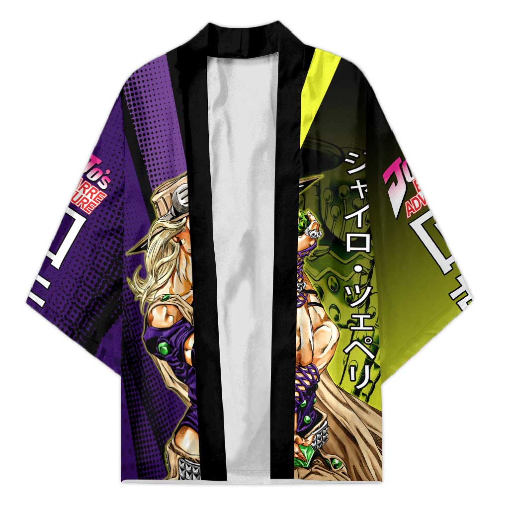 Gyro Zeppeli JoJo’s Bizarre Adventure Kimono with Spin Pose and Vibrant - The Mazicc