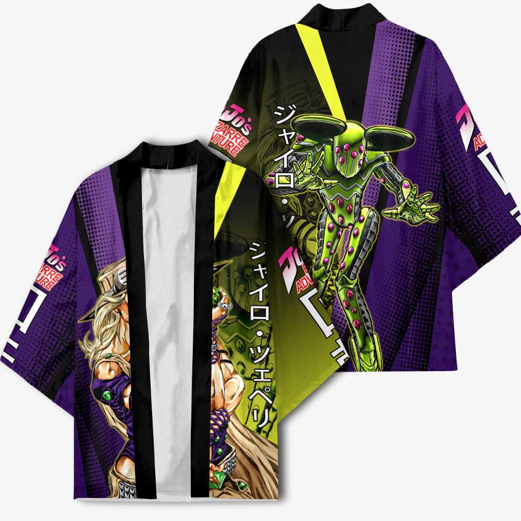 Gyro Zeppeli JoJo’s Bizarre Adventure Kimono with Spin Pose and Vibrant - The Mazicc
