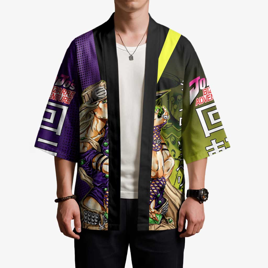 Gyro Zeppeli JoJo’s Bizarre Adventure Kimono with Spin Pose and Vibrant - The Mazicc