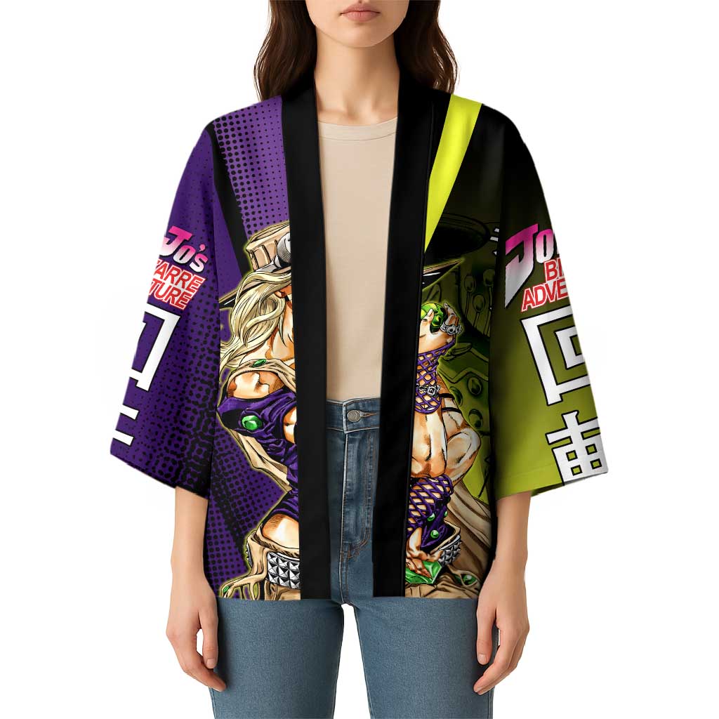Gyro Zeppeli JoJo’s Bizarre Adventure Kimono with Spin Pose and Vibrant - The Mazicc