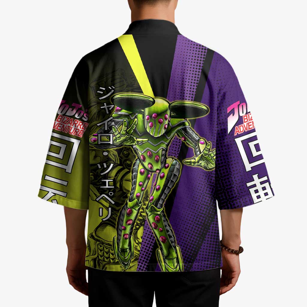 Gyro Zeppeli JoJo’s Bizarre Adventure Kimono with Spin Pose and Vibrant - The Mazicc