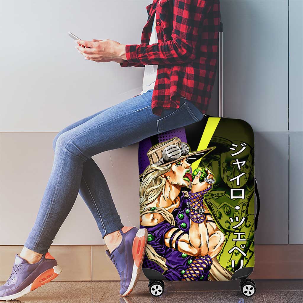 Gyro Zeppeli JoJo’s Bizarre Adventure Luggage Cover with Spin Pose and Vibrant - The Mazicc