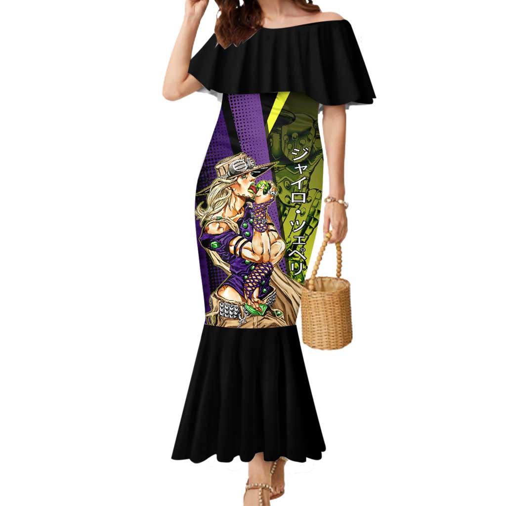 Gyro Zeppeli JoJo’s Bizarre Adventure Mermaid Dress with Spin Pose and Vibrant - The Mazicc