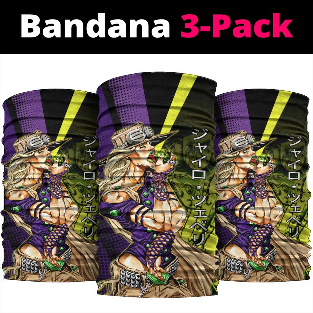 Gyro Zeppeli JoJo’s Bizarre Adventure Neck Gaiter with Spin Pose and Vibrant - The Mazicc