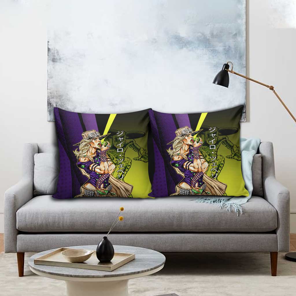 Gyro Zeppeli JoJo’s Bizarre Adventure Pillow Cover with Spin Pose and Vibrant - The Mazicc