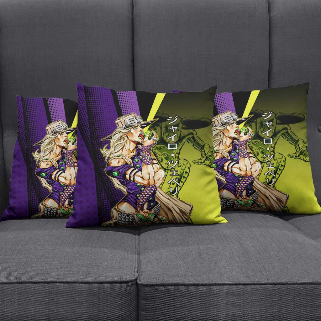 Gyro Zeppeli JoJo’s Bizarre Adventure Pillow Cover with Spin Pose and Vibrant - The Mazicc