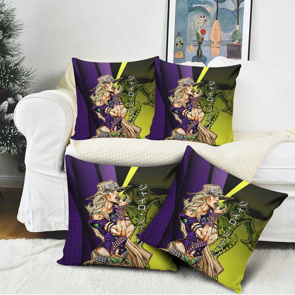Gyro Zeppeli JoJo’s Bizarre Adventure Pillow Cover with Spin Pose and Vibrant - The Mazicc