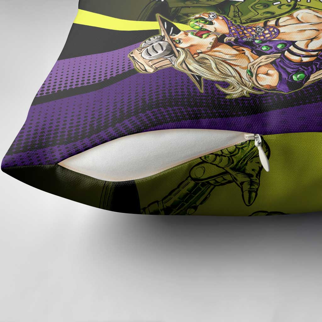 Gyro Zeppeli JoJo’s Bizarre Adventure Pillow Cover with Spin Pose and Vibrant - The Mazicc