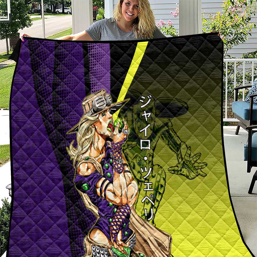 Gyro Zeppeli JoJo’s Bizarre Adventure Quilt with Spin Pose and Vibrant - The Mazicc