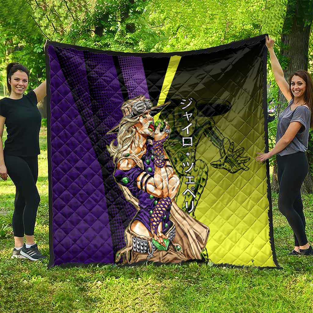 Gyro Zeppeli JoJo’s Bizarre Adventure Quilt with Spin Pose and Vibrant - The Mazicc