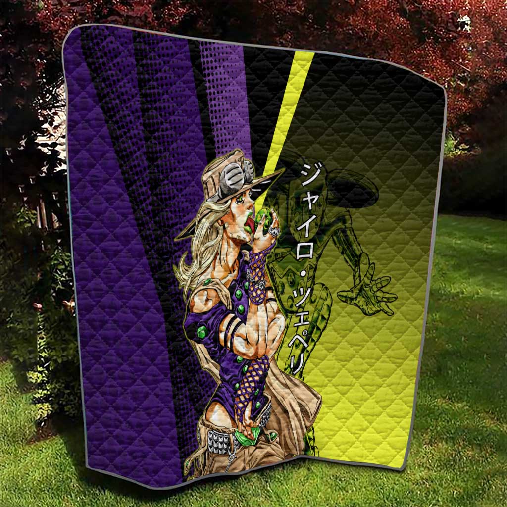 Gyro Zeppeli JoJo’s Bizarre Adventure Quilt with Spin Pose and Vibrant - The Mazicc