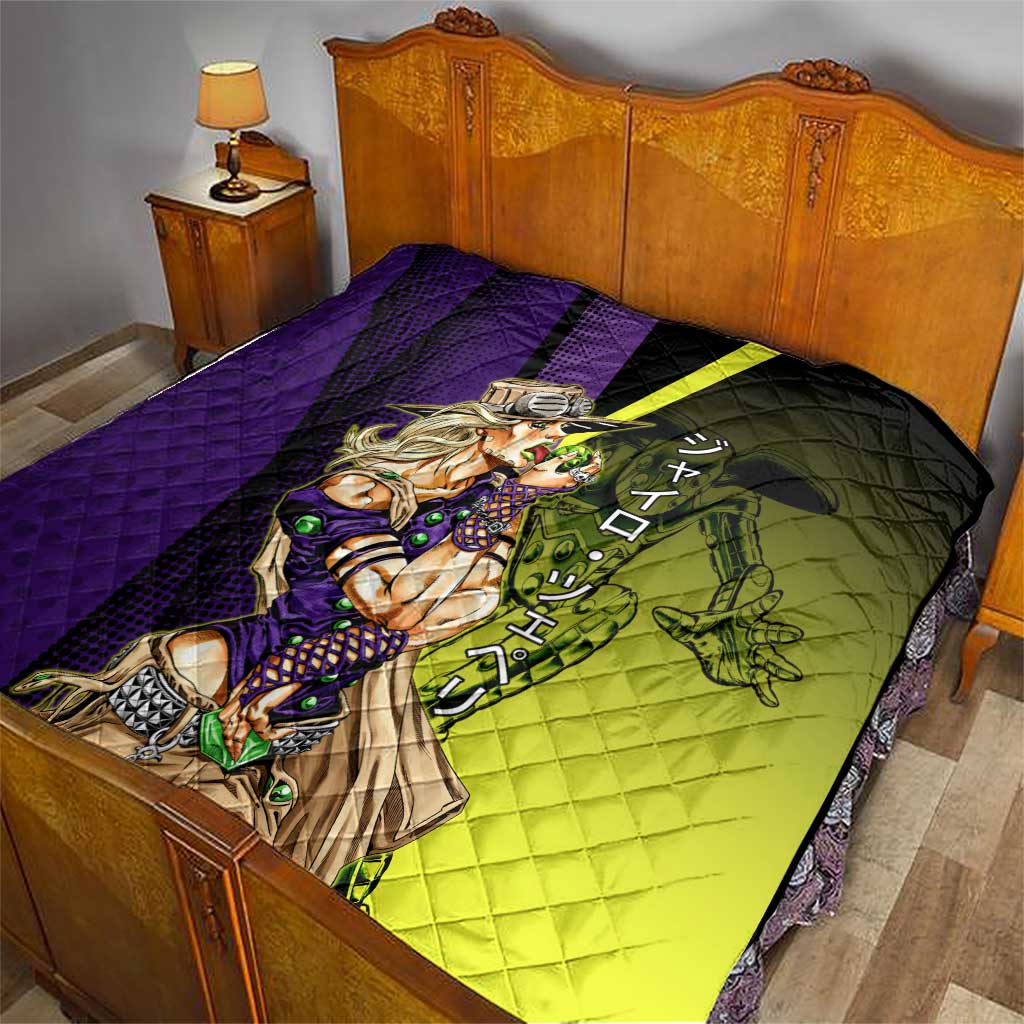 Gyro Zeppeli JoJo’s Bizarre Adventure Quilt with Spin Pose and Vibrant - The Mazicc