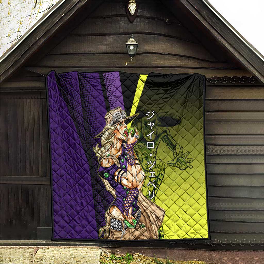 Gyro Zeppeli JoJo’s Bizarre Adventure Quilt with Spin Pose and Vibrant - The Mazicc