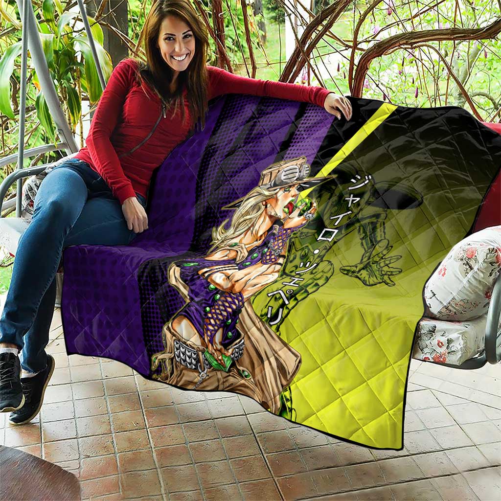 Gyro Zeppeli JoJo’s Bizarre Adventure Quilt with Spin Pose and Vibrant - The Mazicc