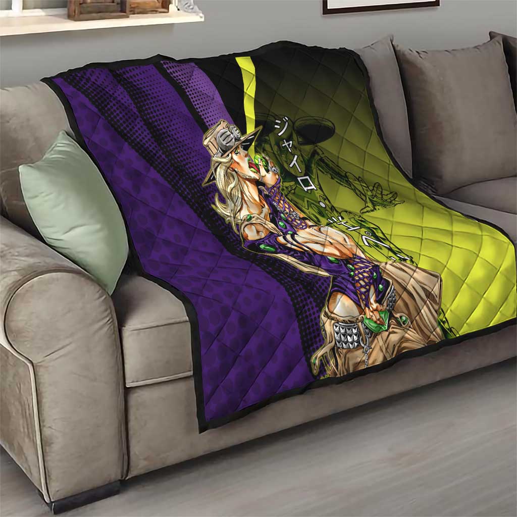 Gyro Zeppeli JoJo’s Bizarre Adventure Quilt with Spin Pose and Vibrant - The Mazicc