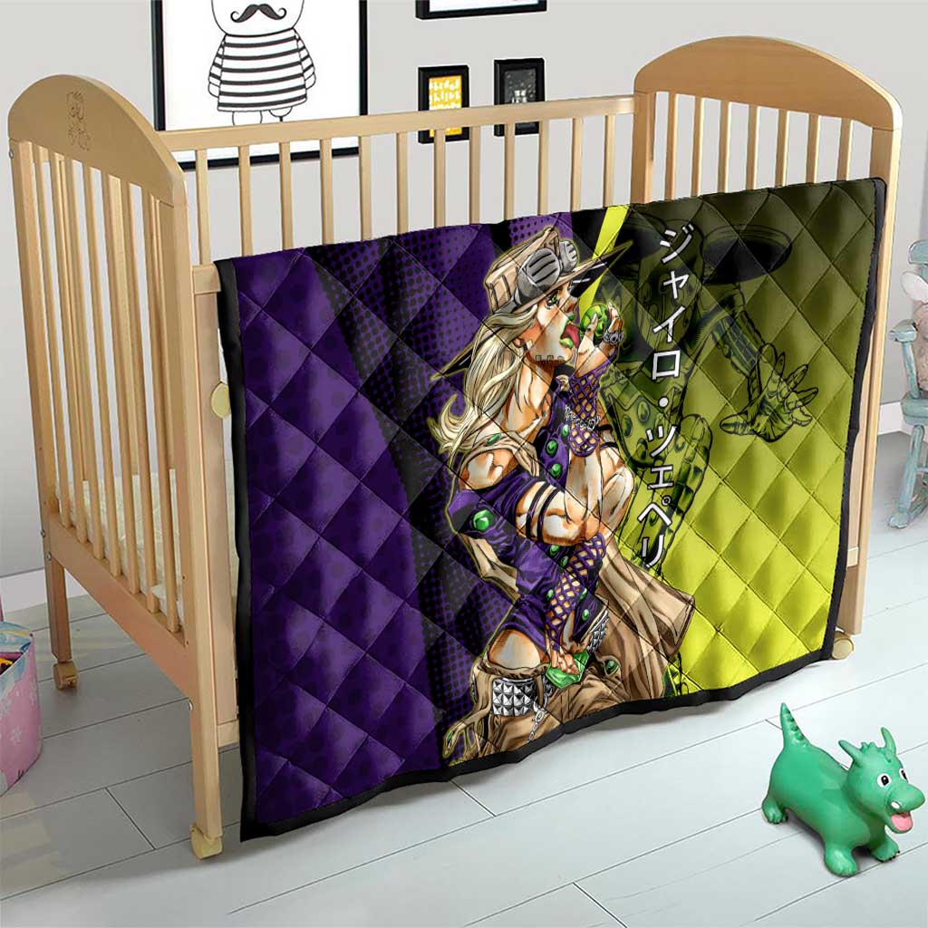 Gyro Zeppeli JoJo’s Bizarre Adventure Quilt with Spin Pose and Vibrant - The Mazicc