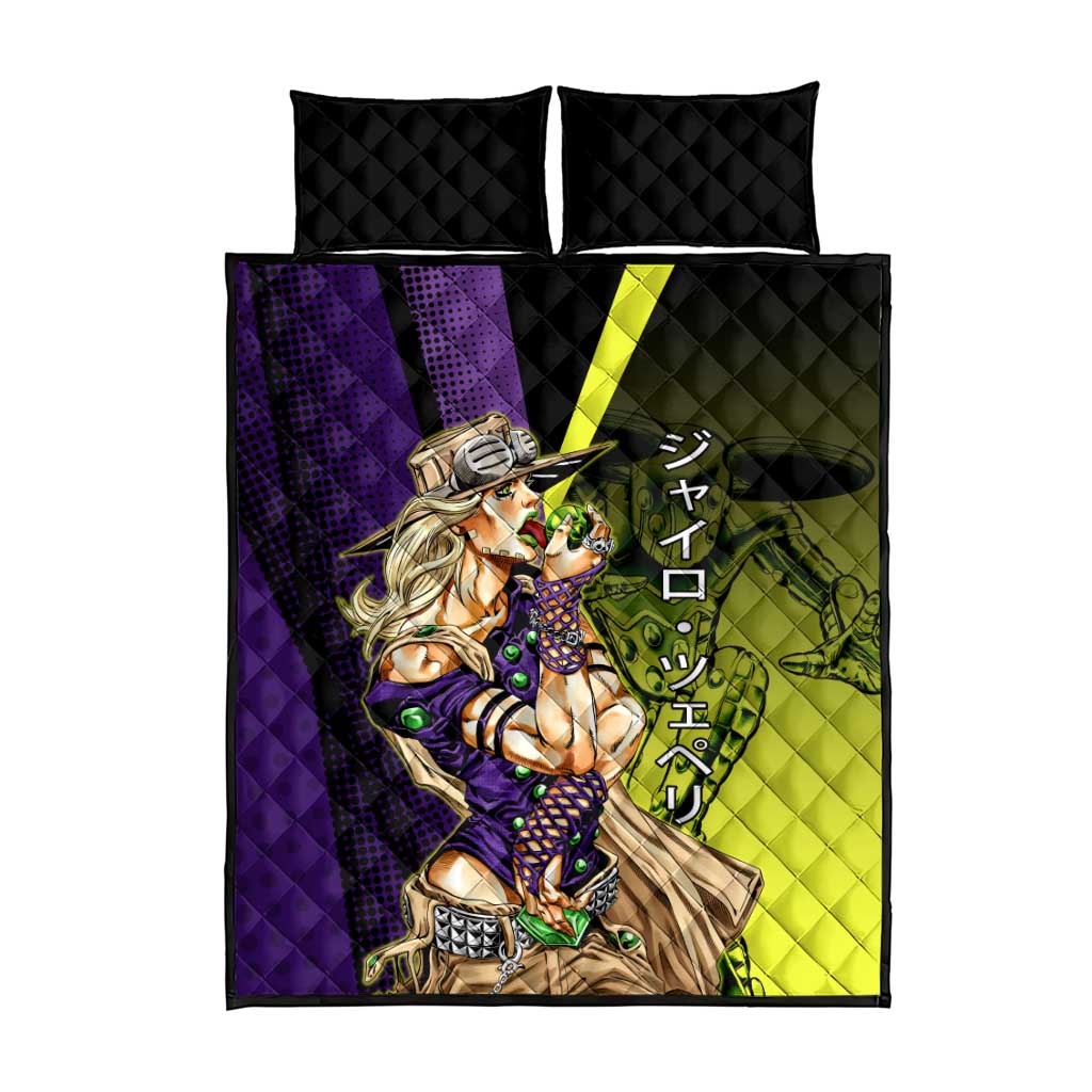 Gyro Zeppeli JoJo’s Bizarre Adventure Quilt Bed Set with Spin Pose and Vibrant - The Mazicc