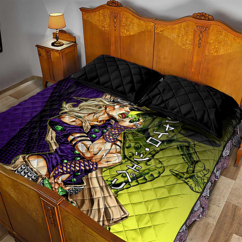 Gyro Zeppeli JoJo’s Bizarre Adventure Quilt Bed Set with Spin Pose and Vibrant - The Mazicc