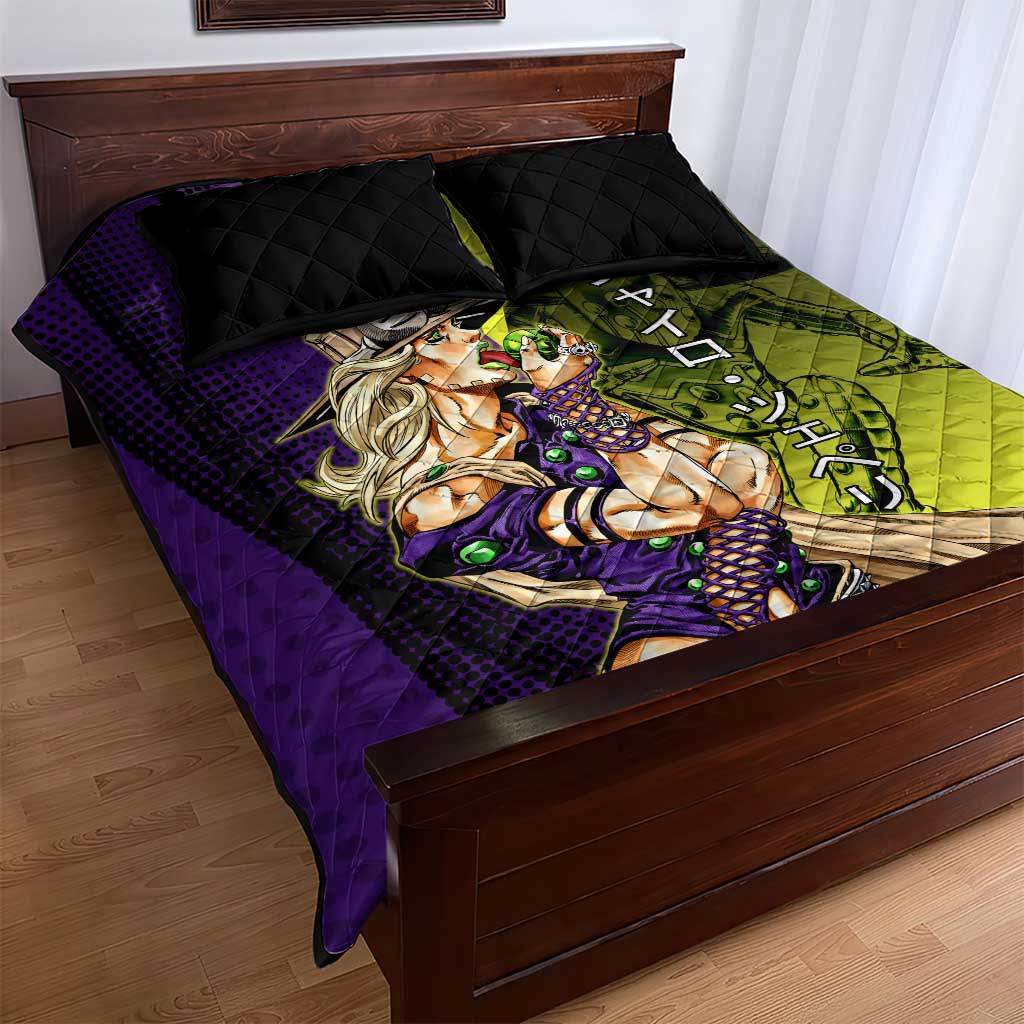 Gyro Zeppeli JoJo’s Bizarre Adventure Quilt Bed Set with Spin Pose and Vibrant - The Mazicc