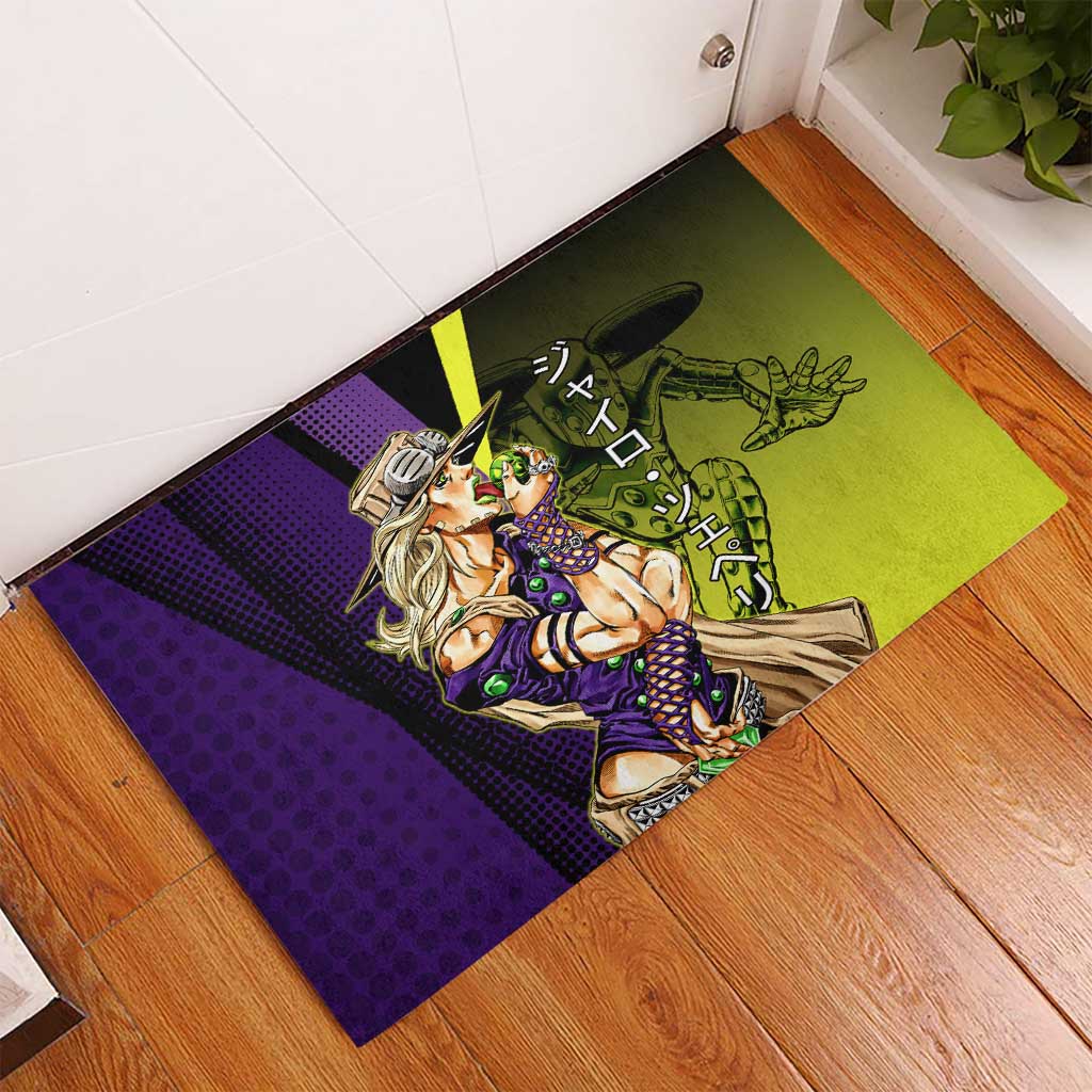 Gyro Zeppeli JoJo’s Bizarre Adventure Rubber Doormat with Spin Pose and Vibrant - The Mazicc