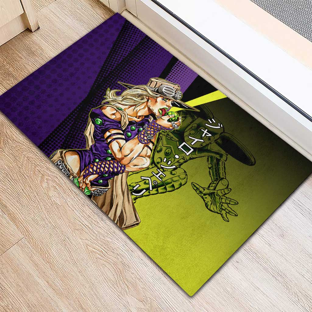 Gyro Zeppeli JoJo’s Bizarre Adventure Rubber Doormat with Spin Pose and Vibrant - The Mazicc