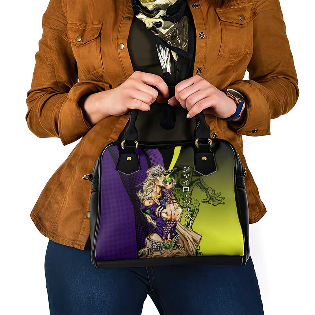 Gyro Zeppeli JoJo’s Bizarre Adventure Shoulder Handbag with Spin Pose and Vibrant - The Mazicc