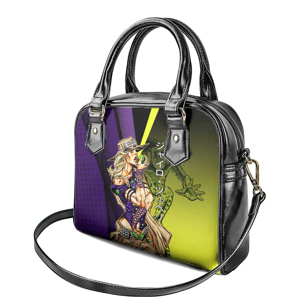 Gyro Zeppeli JoJo’s Bizarre Adventure Shoulder Handbag with Spin Pose and Vibrant - The Mazicc