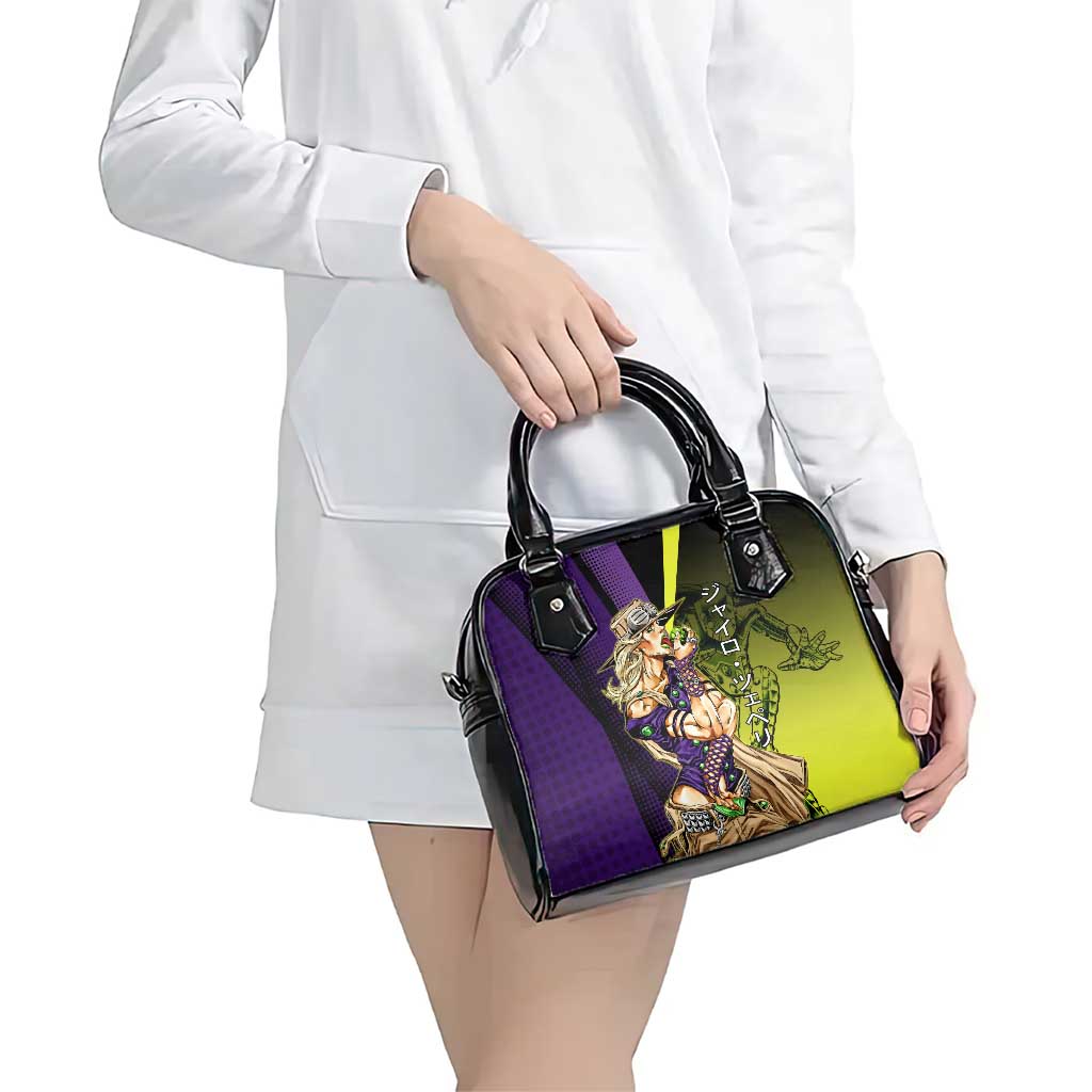 Gyro Zeppeli JoJo’s Bizarre Adventure Shoulder Handbag with Spin Pose and Vibrant - The Mazicc
