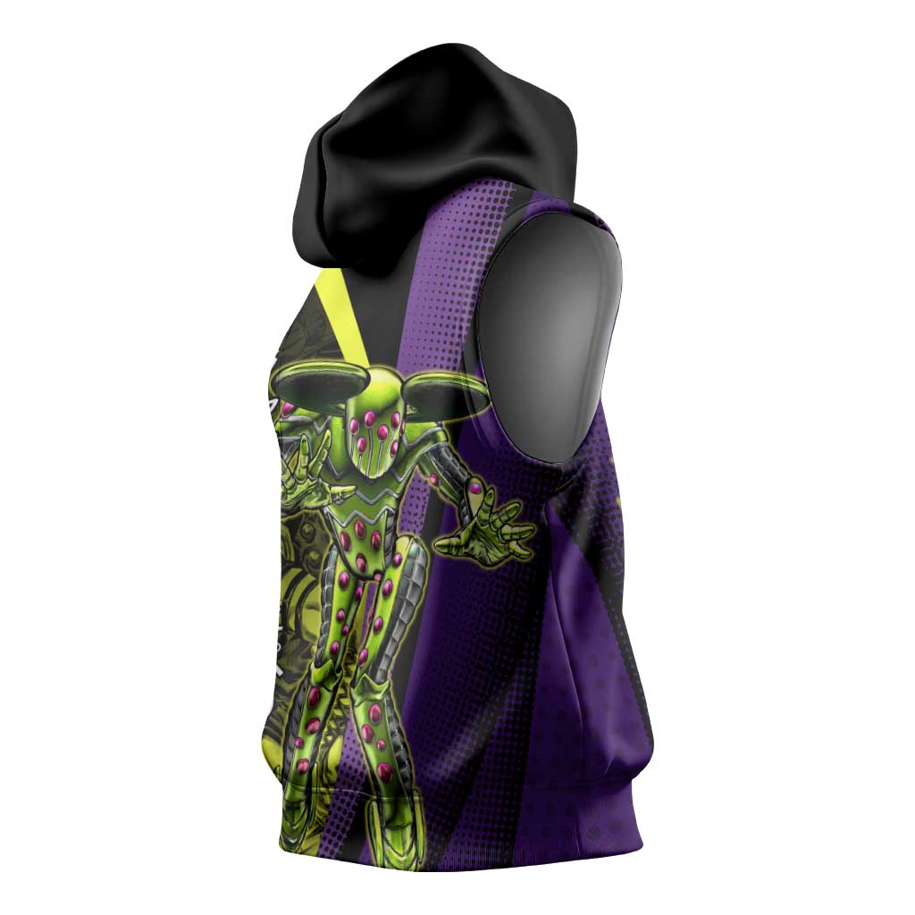 Gyro Zeppeli JoJo’s Bizarre Adventure Sleeveless Hoodie with Spin Pose and Vibrant - The Mazicc