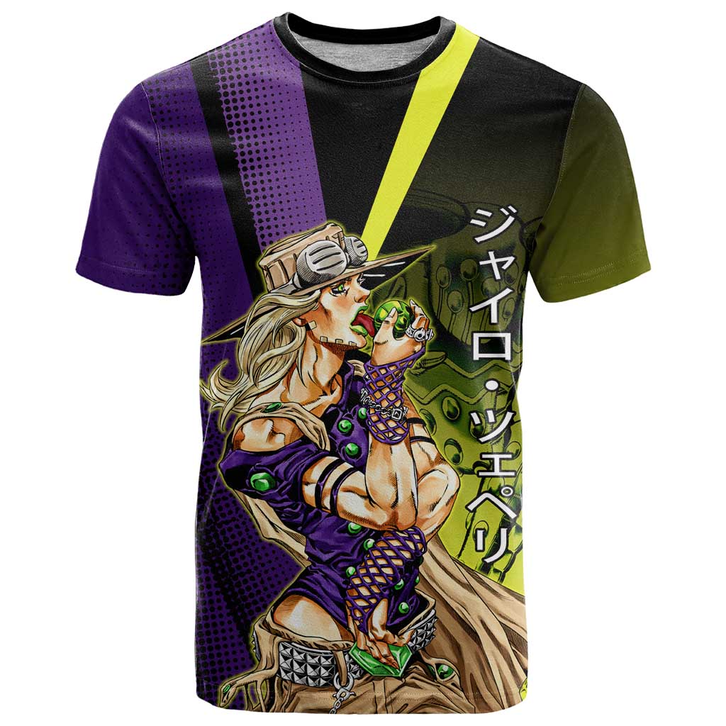 Gyro Zeppeli JoJo’s Bizarre Adventure T Shirt with Spin Pose and Vibrant - The Mazicc