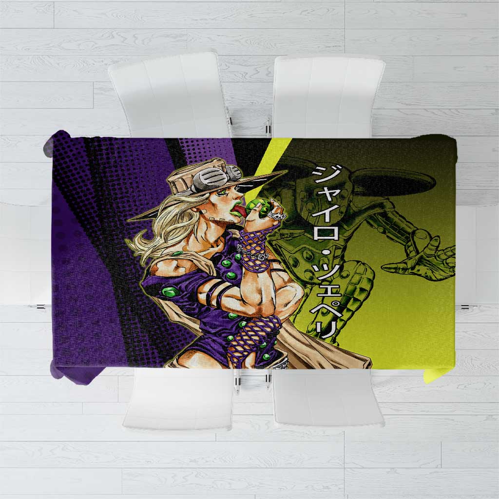 Gyro Zeppeli JoJo’s Bizarre Adventure Tablecloth with Spin Pose and Vibrant - The Mazicc