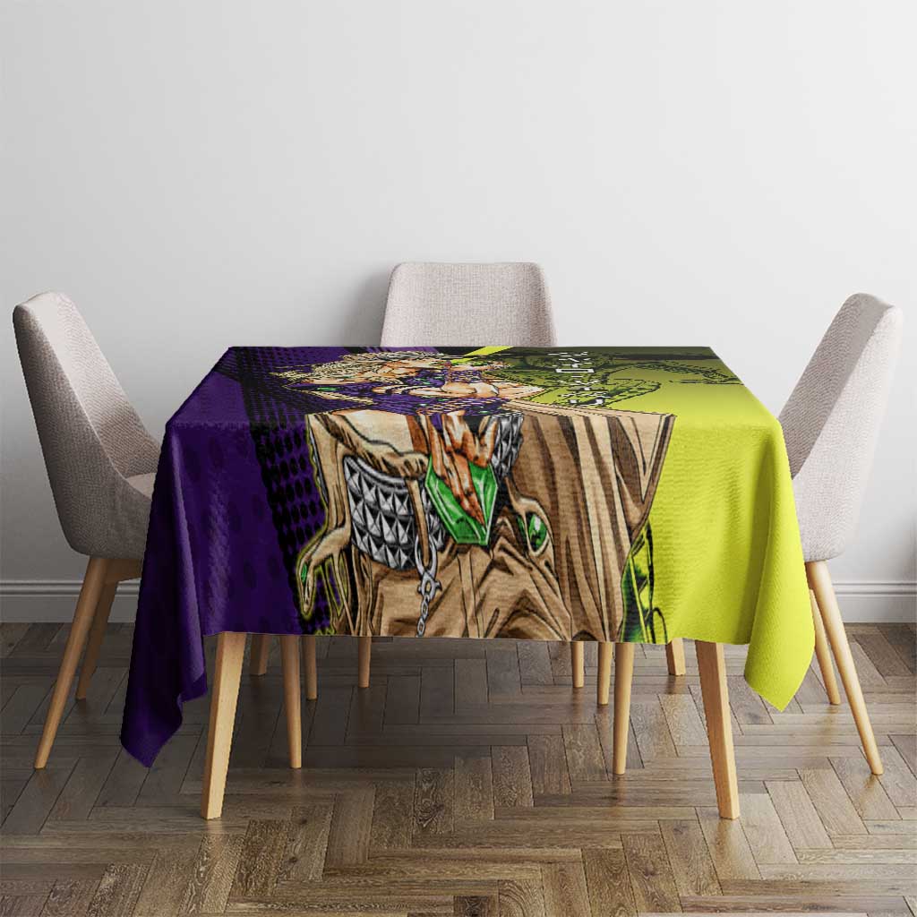 Gyro Zeppeli JoJo’s Bizarre Adventure Tablecloth with Spin Pose and Vibrant - The Mazicc