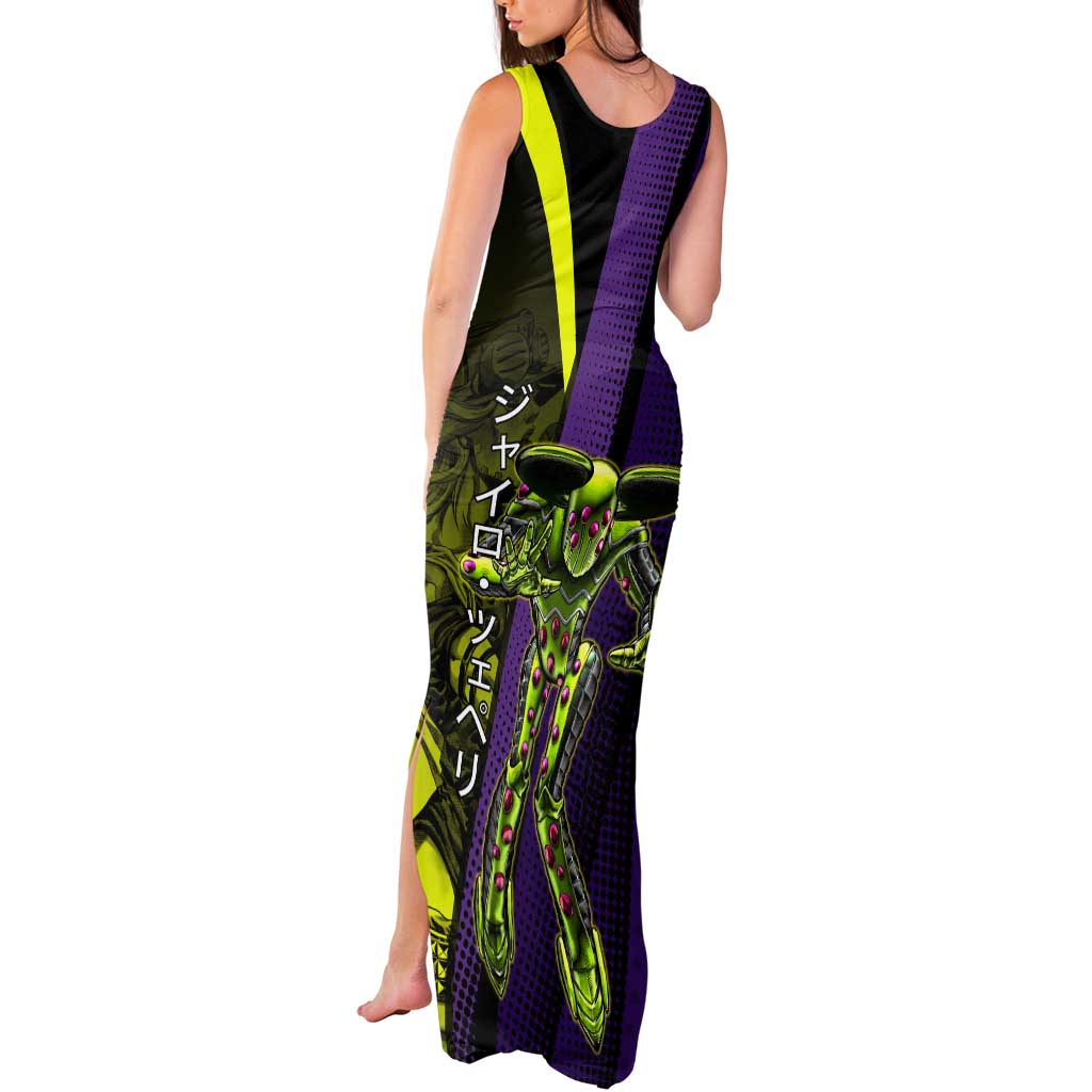 Gyro Zeppeli JoJo’s Bizarre Adventure Tank Maxi Dress with Spin Pose and Vibrant - The Mazicc